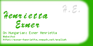 henrietta exner business card